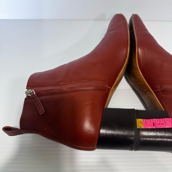 Everlane The Day Brick Red Soft Leather Booties Size 9 1/2 - Picture 8 of 11